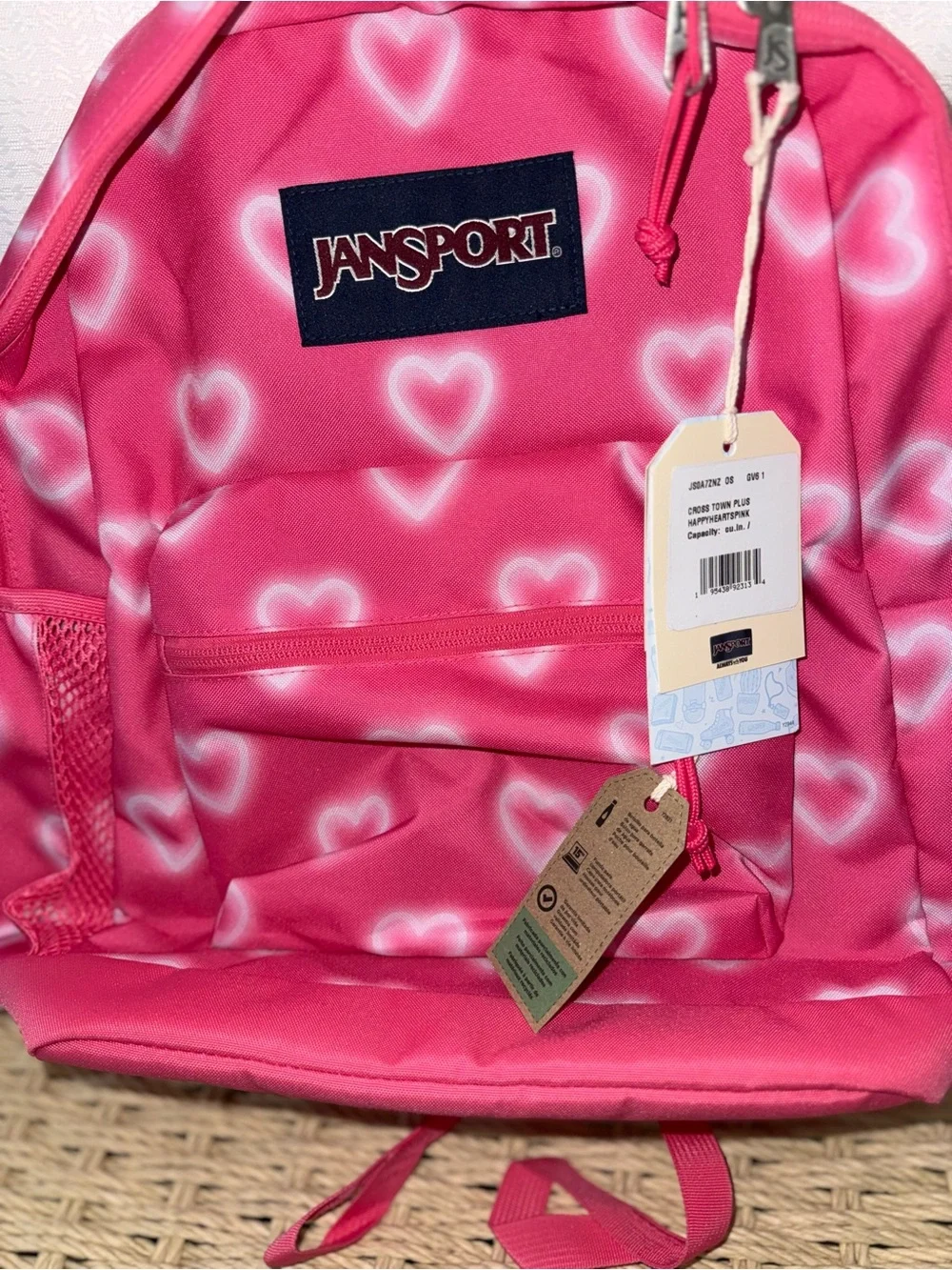 Jansport Pink Heart Print Kids Backpack